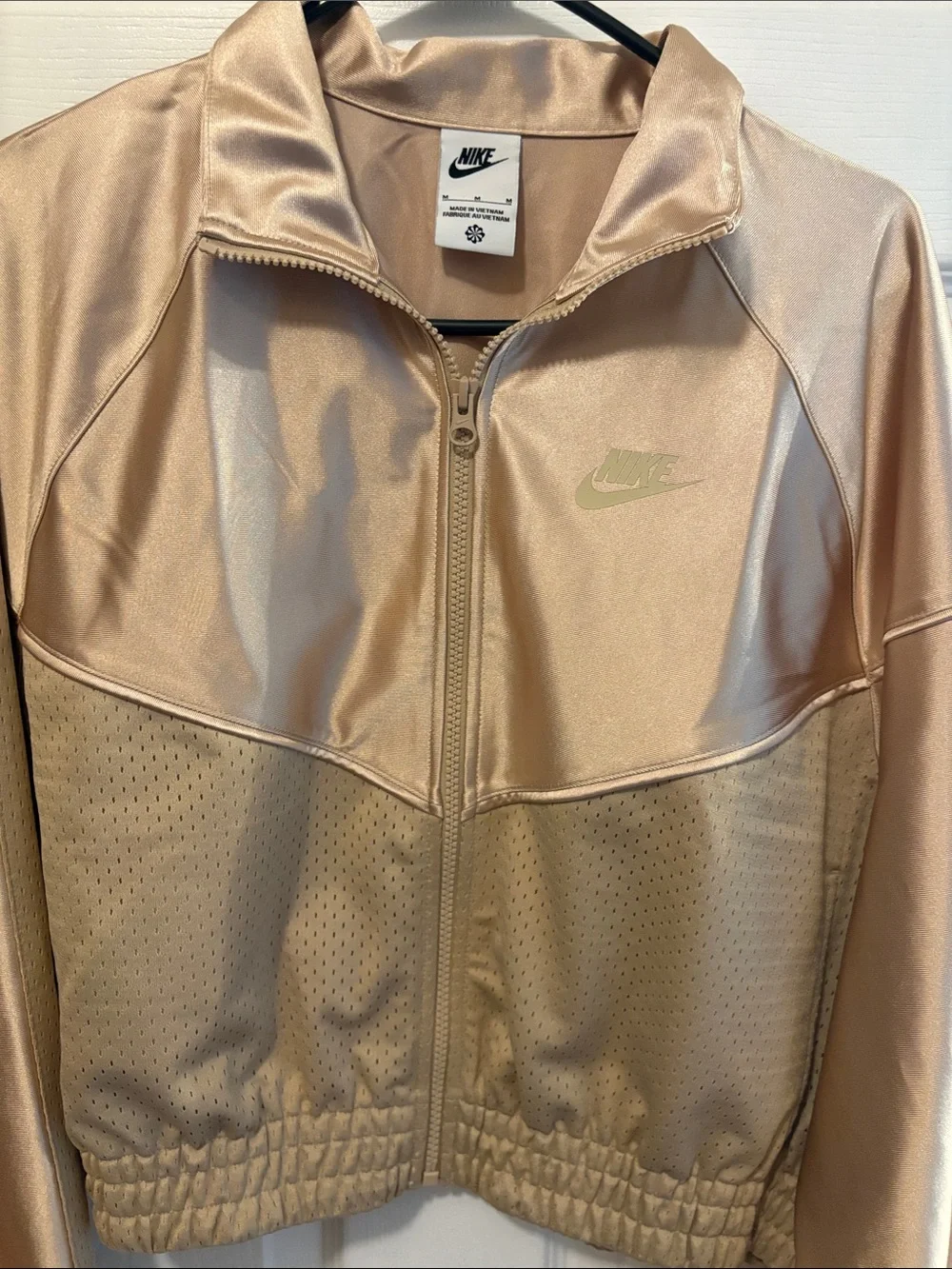Nike Metallic Rose Gold and Champagne Zip Track Jacket - Picture 3 of 4